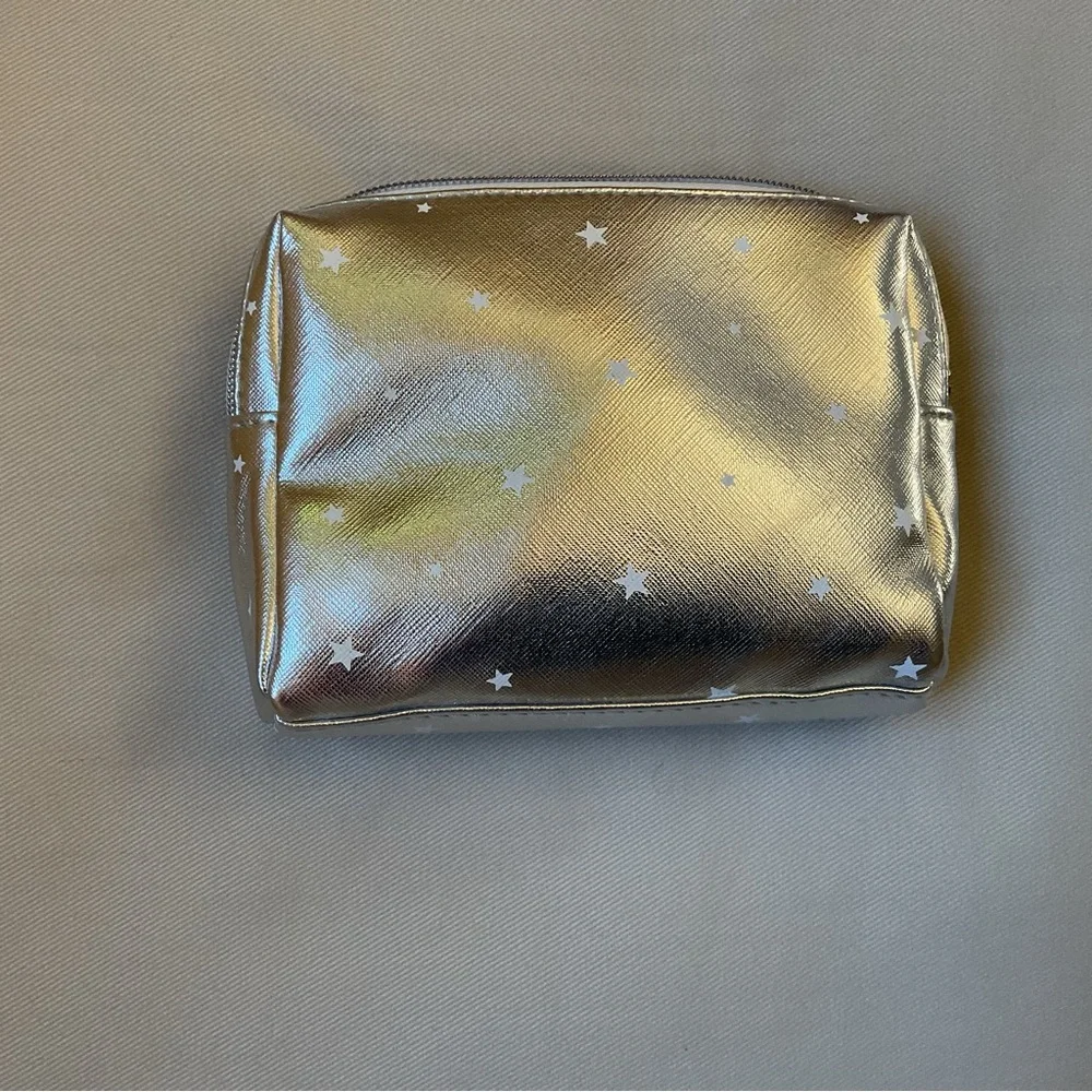 First Aid Beauty Metallic Silver & Stars Cosmetic Pouch